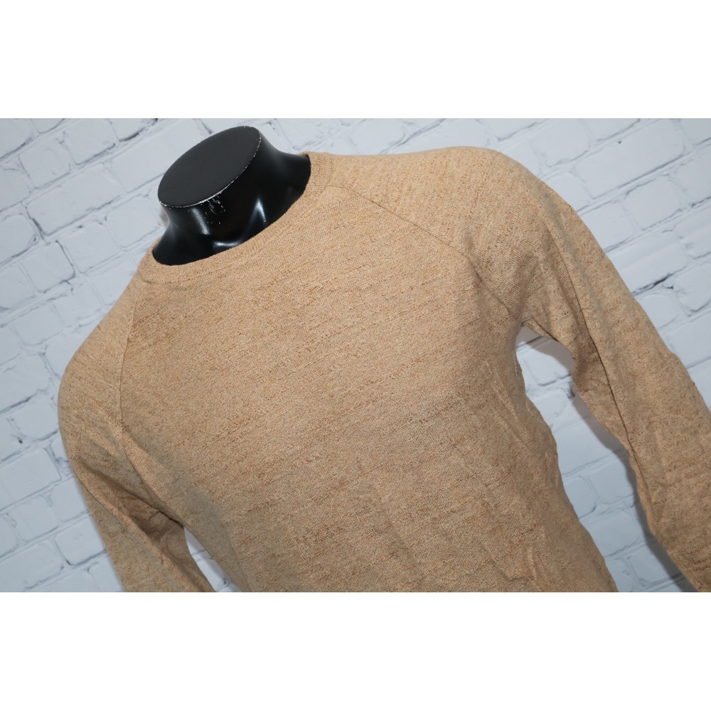 J.Crew Sweater Men Small Tan Raglan Sleeve Crew Neck Cotton Knit